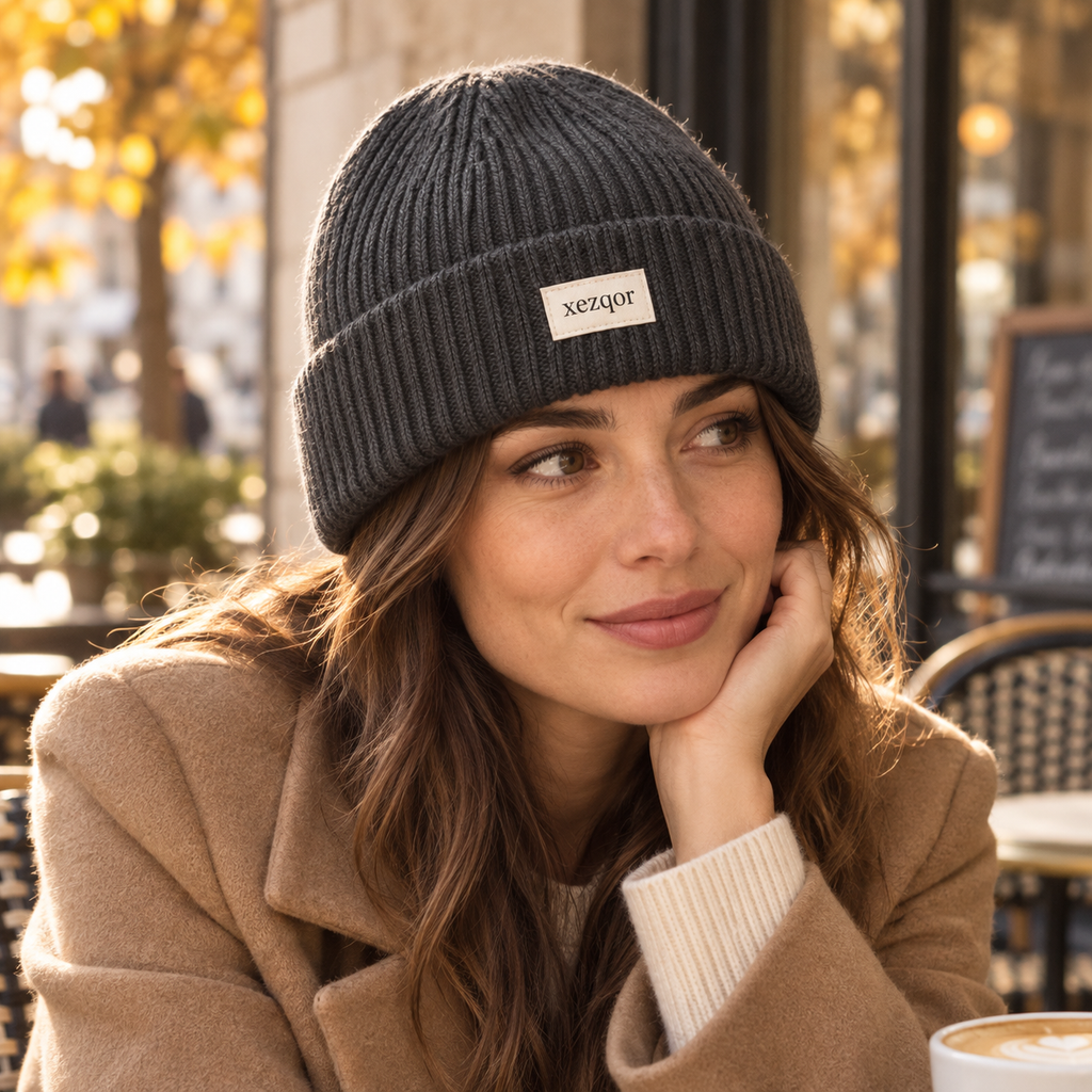 xezqor Evening Line Ribbed Beanie